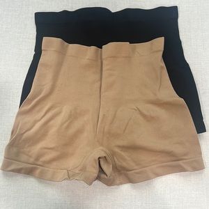 2 pair: firming underwear- black and nude size S